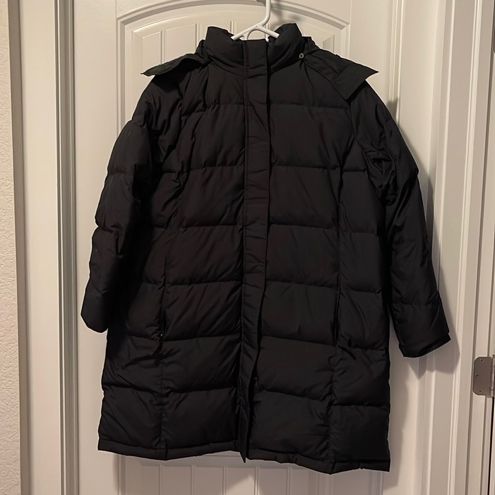 Black long winter coat by LL Bean